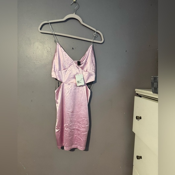 Pink | Shiny | rhinestone Straps | forever 21 | cocktail dress | size M | NWT - Picture 4 of 12